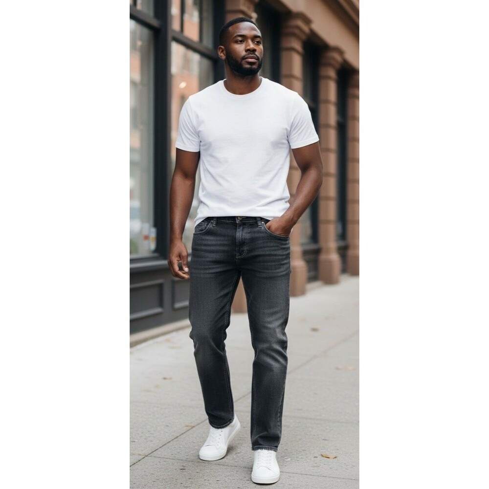 Flypaper mens NEW! premium jeans straight skinny 5-pocket sz 36/30 collegiate